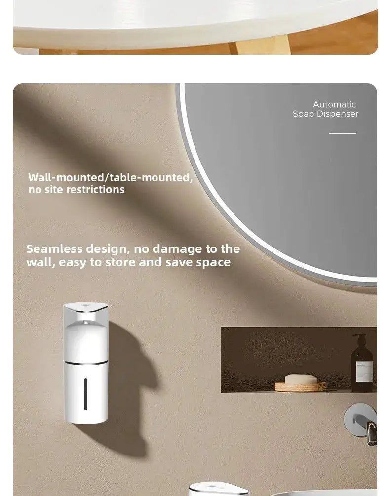 Simples Market white wall-mounted automatic soap dispenser, touchless and electric.