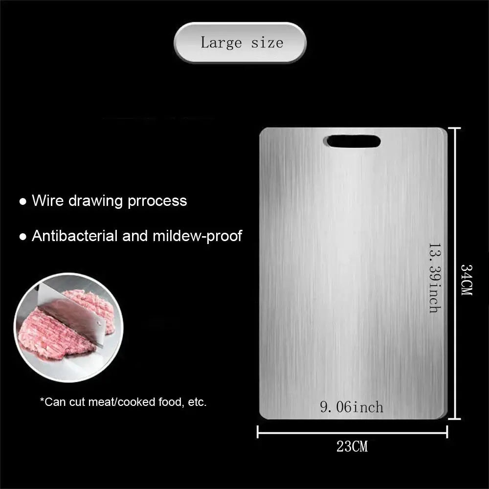 StellarChef Stainless Steel Double Sided Cutting Board Antibacterial Mildew Proof Kitchen Board
