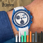 Joint MoonSwatch 20mm Diving Strap for Omega X Swatch Men Women Arc Curved End TPU Rubber Bracelet for Rolex Watch Band 2028