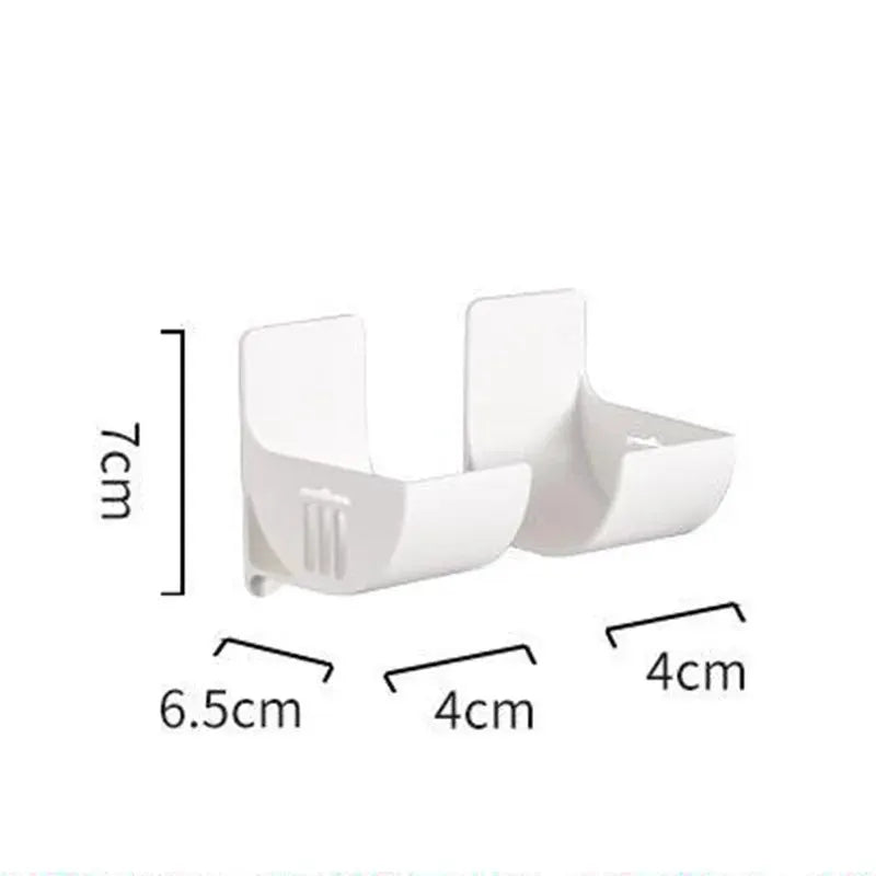 Simples Market white plastic punch-free storage racks, two-piece set for plastic wrap and trash bags on cabinet/fridge sides