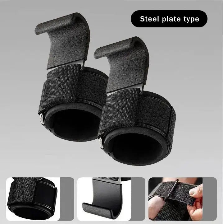 Weight Lifting Hooks Heavy Duty Pull Up Straps Adjustable Powerlifting Grips For Gym Workout