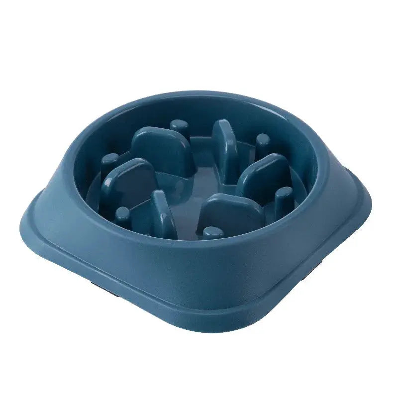 Slow-feed pet bowl by Simples Market, blue, with raised inner dividers.
