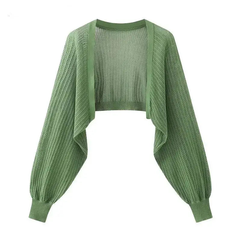 French Ice Silk Knit Sun Protective Cardigan Top Lightweight Breathable Summer Layering Essential