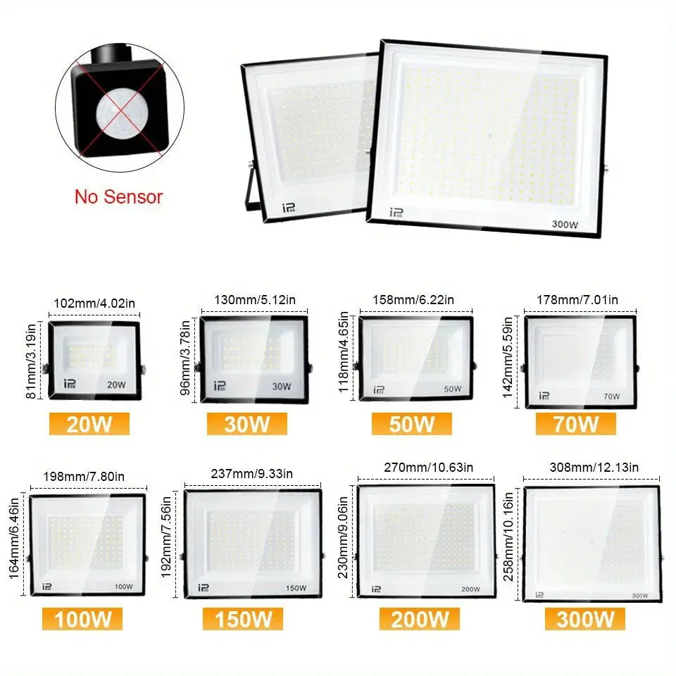 Simples Market LED floodlight outdoor IP65 waterproof; 8 wattage variants from 20W to 300W