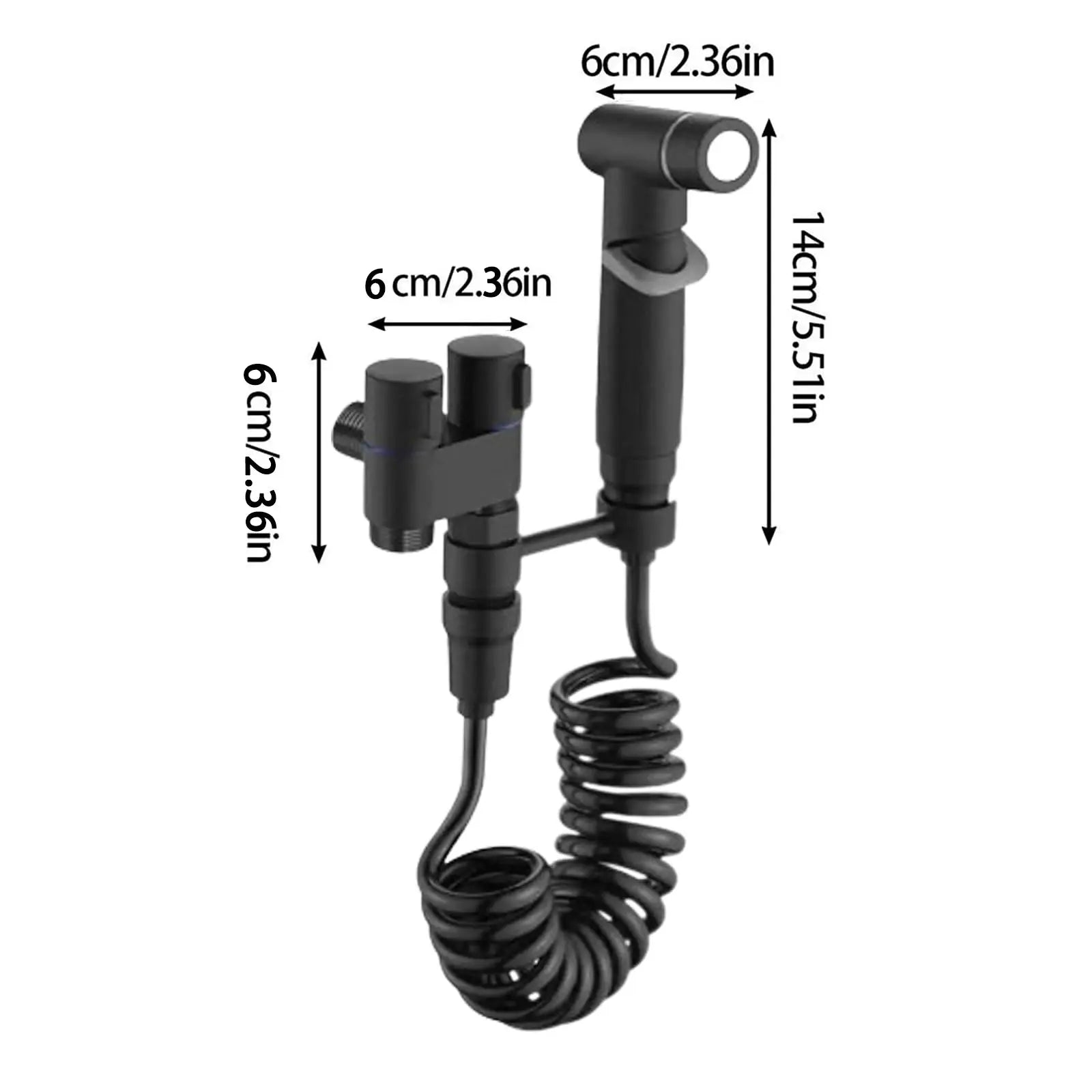 Simples Market black toilet bidet sprayer set with wall mount and coiled hose