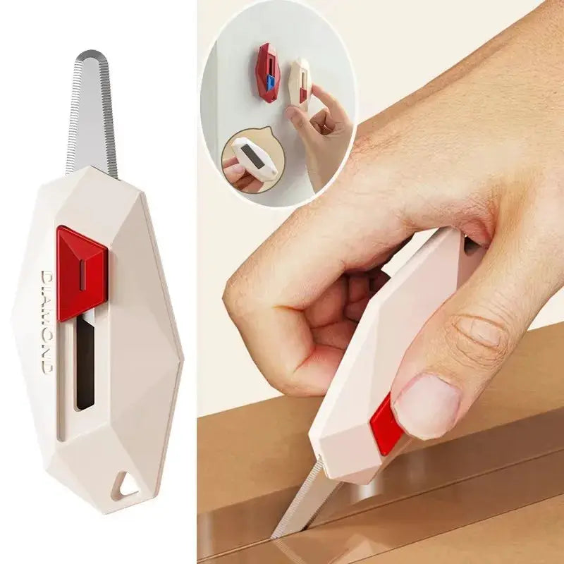 Diamond Design Unbox Knife With Safety Round Head Cutter And Magnetic Box Cutter For Opening Packages And Letters