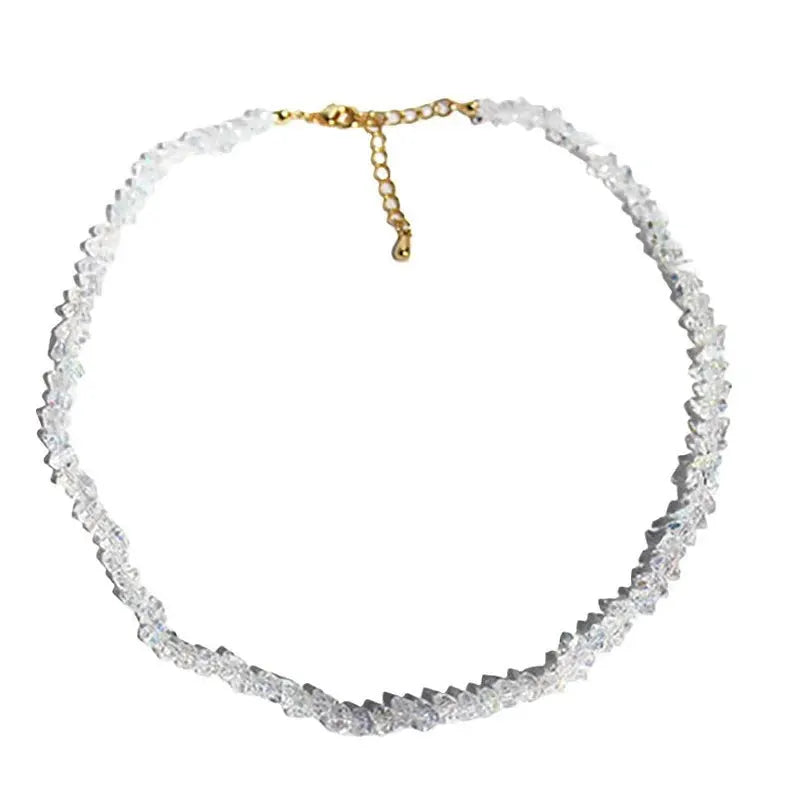 Tetrahedron Triangle Crystal Glass Charms Necklaces For Women Jewelry Making Accessories