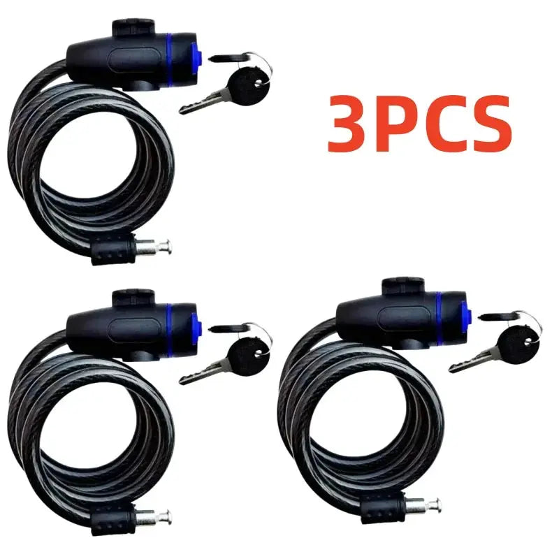 Heavy-duty motorcycle chain lock set, 84cm metal anti-theft bike locks with 2 keys, 3-pack