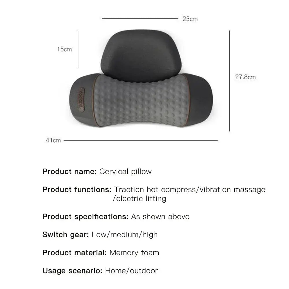Cervical neck pillow by Simples Market, memory foam with textured center and black end supports