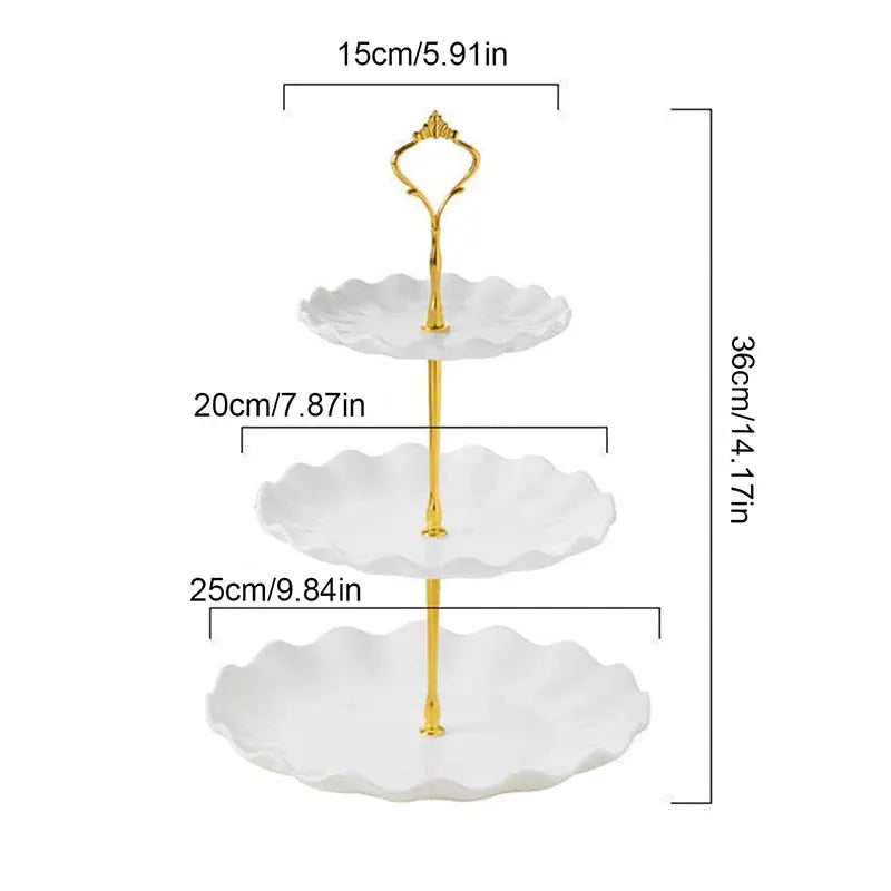 Double Layer Cake Stand Round Dessert Candy Display Tray For Wedding Party Home Decoration Exquisite