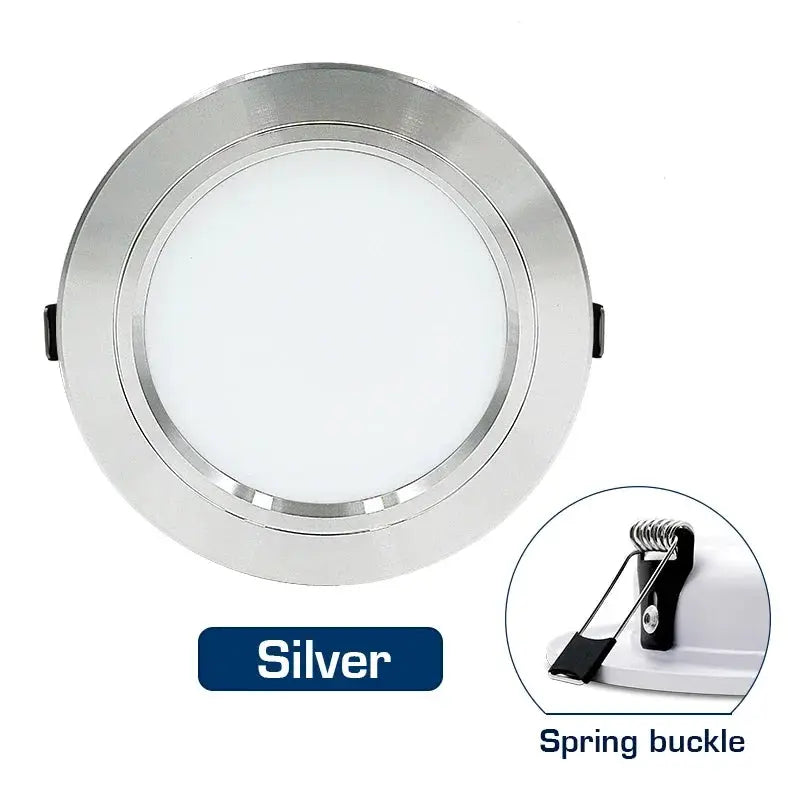 LED recessed round silver downlight by Simples Market with spring buckle