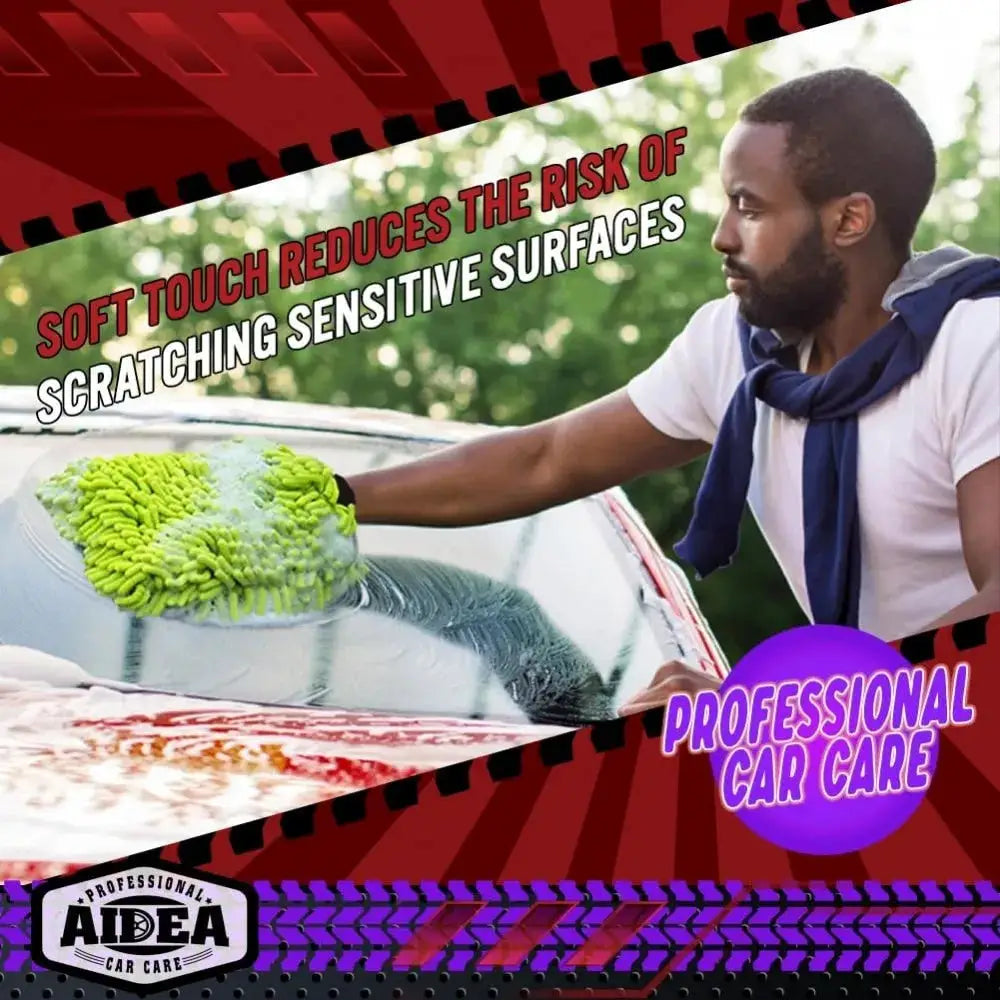AutoShine Microfiber Car Wash Gloves Scratch Free And Lint Free Double Sided For Safe Vehicle Cleaning