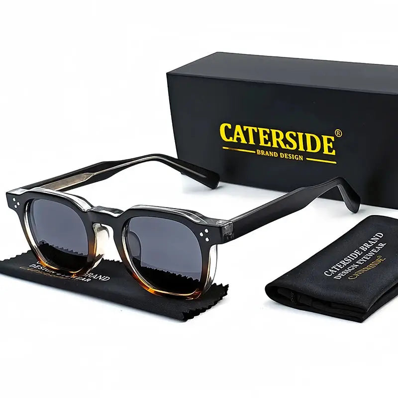 Caterside Fashion Unisex Small Frame Square Sunglasses Personalized Design With UV400 Lenses