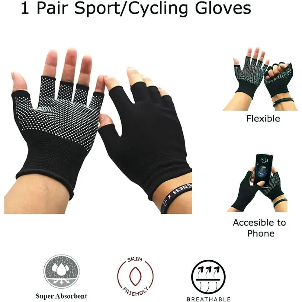 Lightweight Fingerless Bicycle Gloves With Sun Protection And Anti Slip Grip For Cycling And Outdoor Workouts