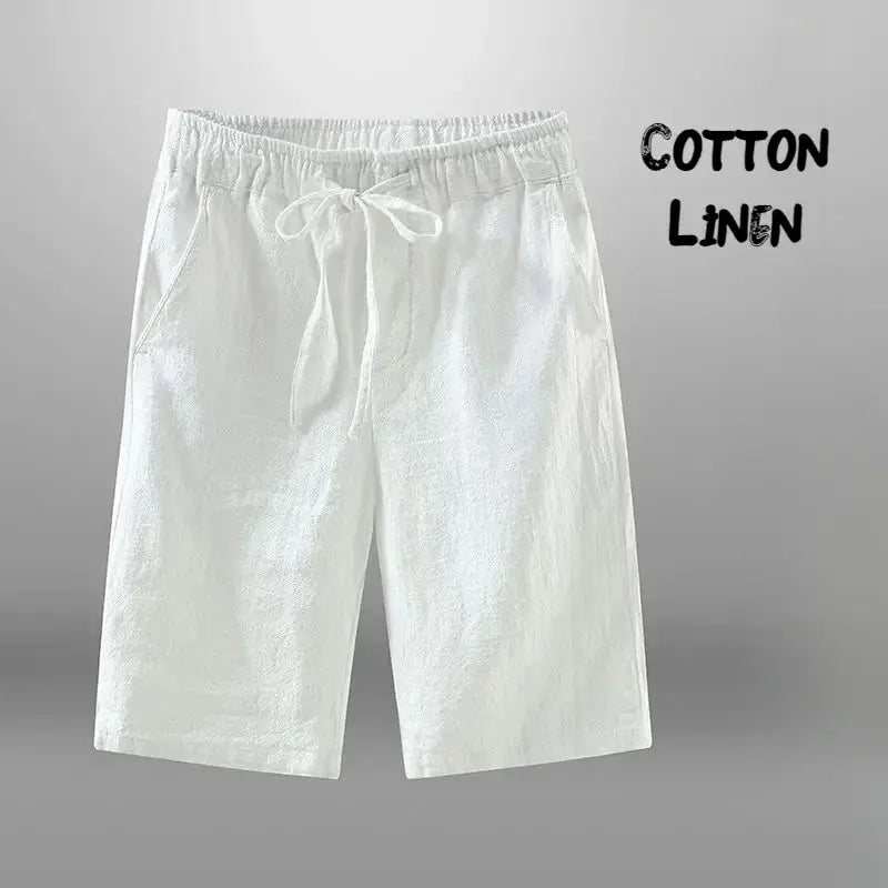 Men's Cotton Linen Shorts Casual Breathable Beach Shorts For Vacation Gym And Everyday Wear