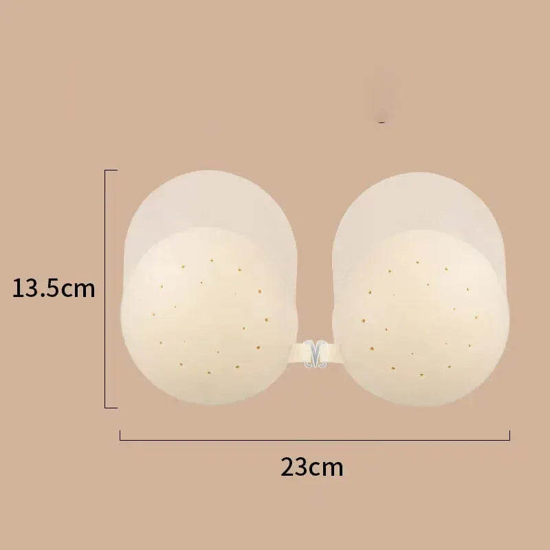 Simples Market silicone nipple covers, beige color, reusable strapless breast petals, 2-piece set