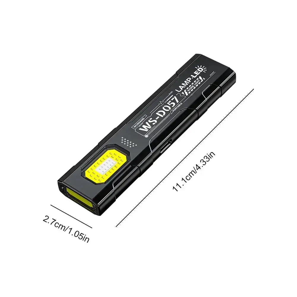 Simples Market powerful mini COB LED keychain flashlight, black USB-C rechargeable pocket lamp.