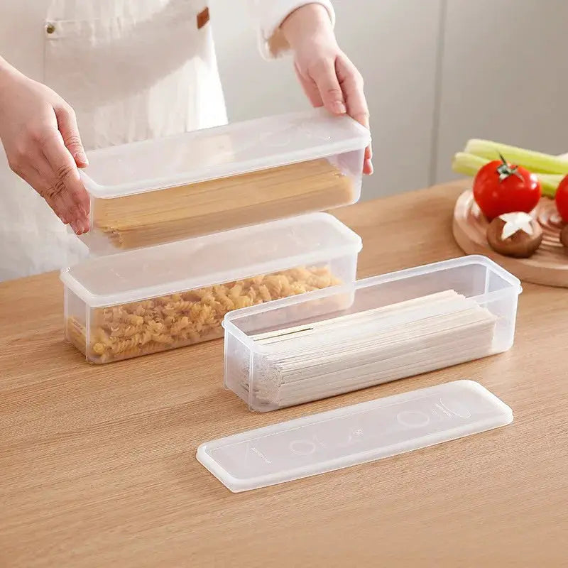 EverFresh 4 Pack Long Rectangular Food Storage Containers Durable Plastic Reusable Refrigerator Organizer Boxes