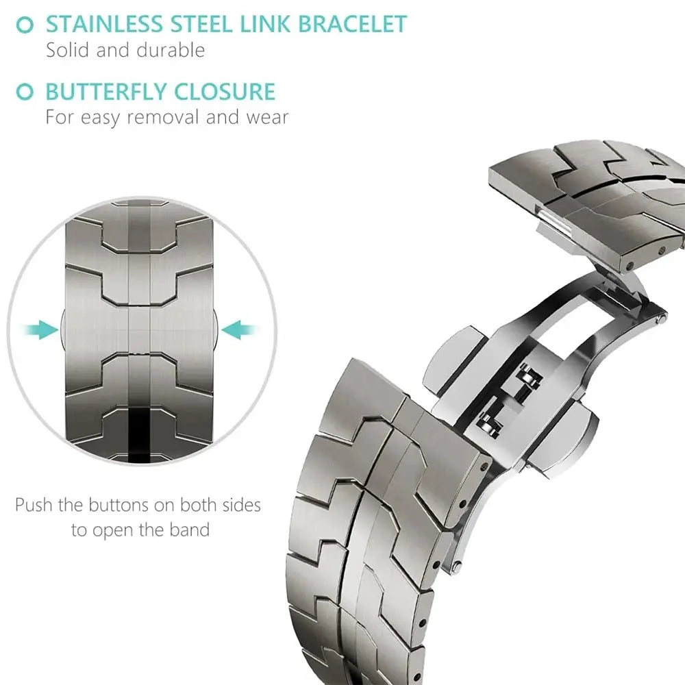 Stainless Steel Strap For Apple Watch Series 11 10 9 8 SE 3 46mm 45mm 42mm 44mm Metal Bracelet Band For iWatch Ultra 3/2/1 49mm