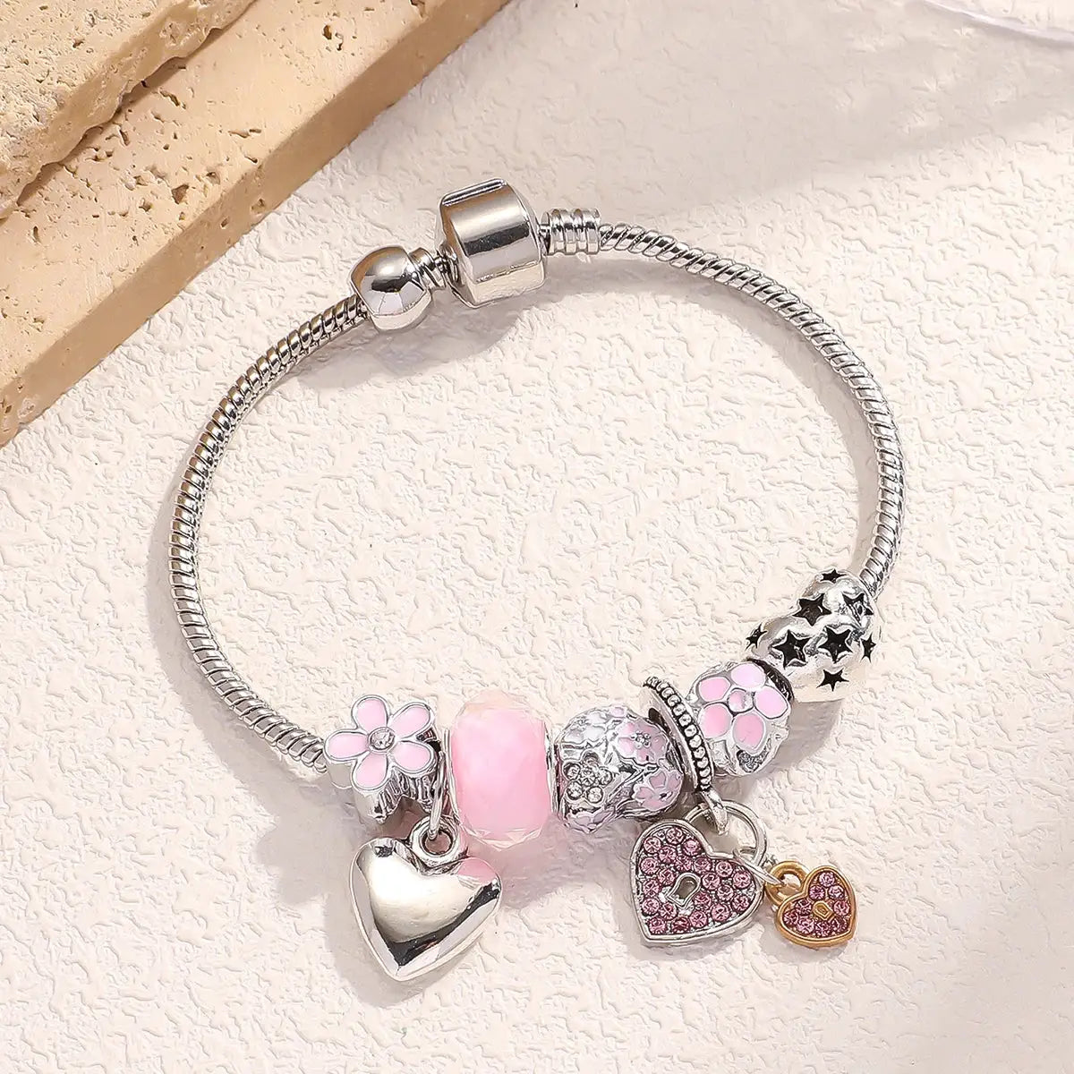 Women's Fashion Beaded Multi Element Bracelet Charm Love Pan Family Daily Wear Party Gift