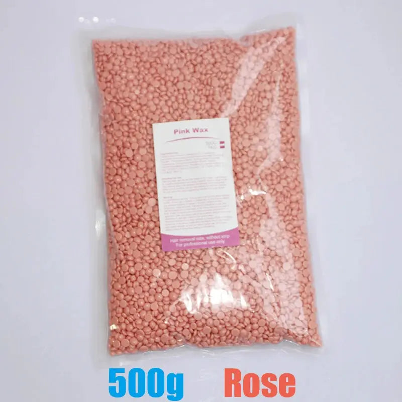 Simples Market pink hard wax beads, 500g bag for waxing with a wax warmer machine