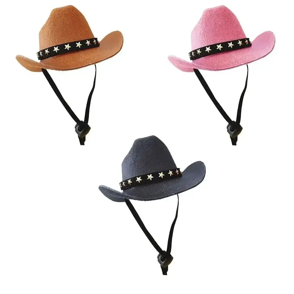 Adjustable Funny Pet Cowboy Hat For Dogs And Cats Outdoor Summer Headwear Accessory