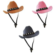Adjustable Funny Pet Cowboy Hat For Dogs And Cats Outdoor Summer Headwear Accessory