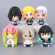 Demon Slayer 6 Piece Action Figure Set Giyuu Tomioka Mitsuri Kanroji Iguro Obanai Tokitou Muichirou Cute Version