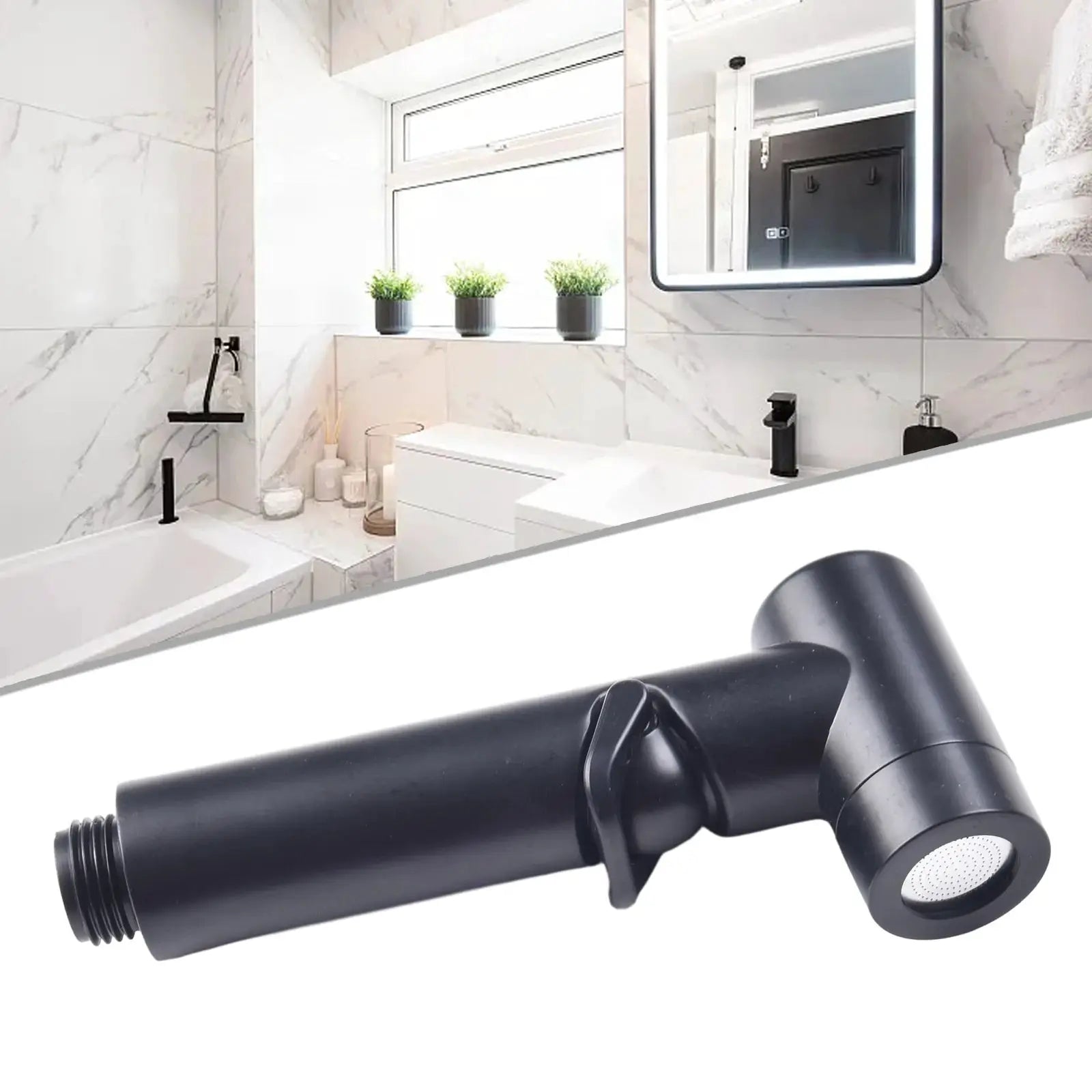Simples Market ABS handheld spray shower head for bidet and bathroom, black finish