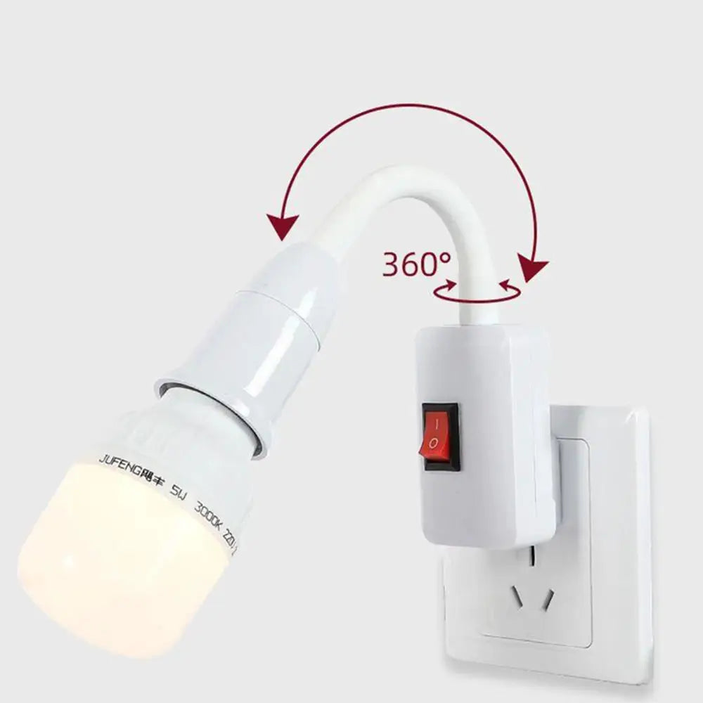 Direct Plug In Rotary Lamp Head E27 Socket Converter With Switch EU US Plug Lamp Holder For LED Table Lamp Base
