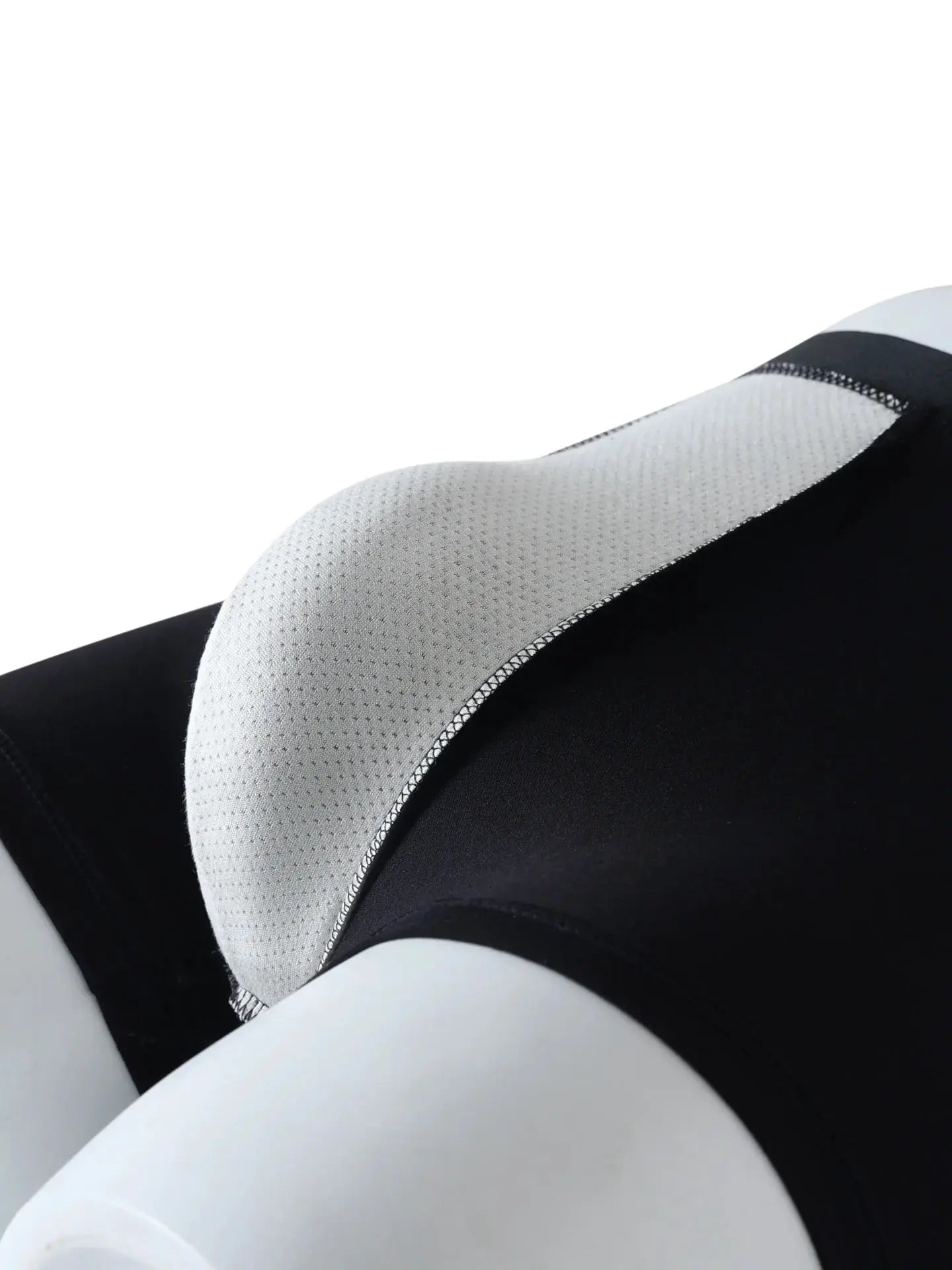 Men's bamboo fiber boxer shorts; black with light gray dotted waistband