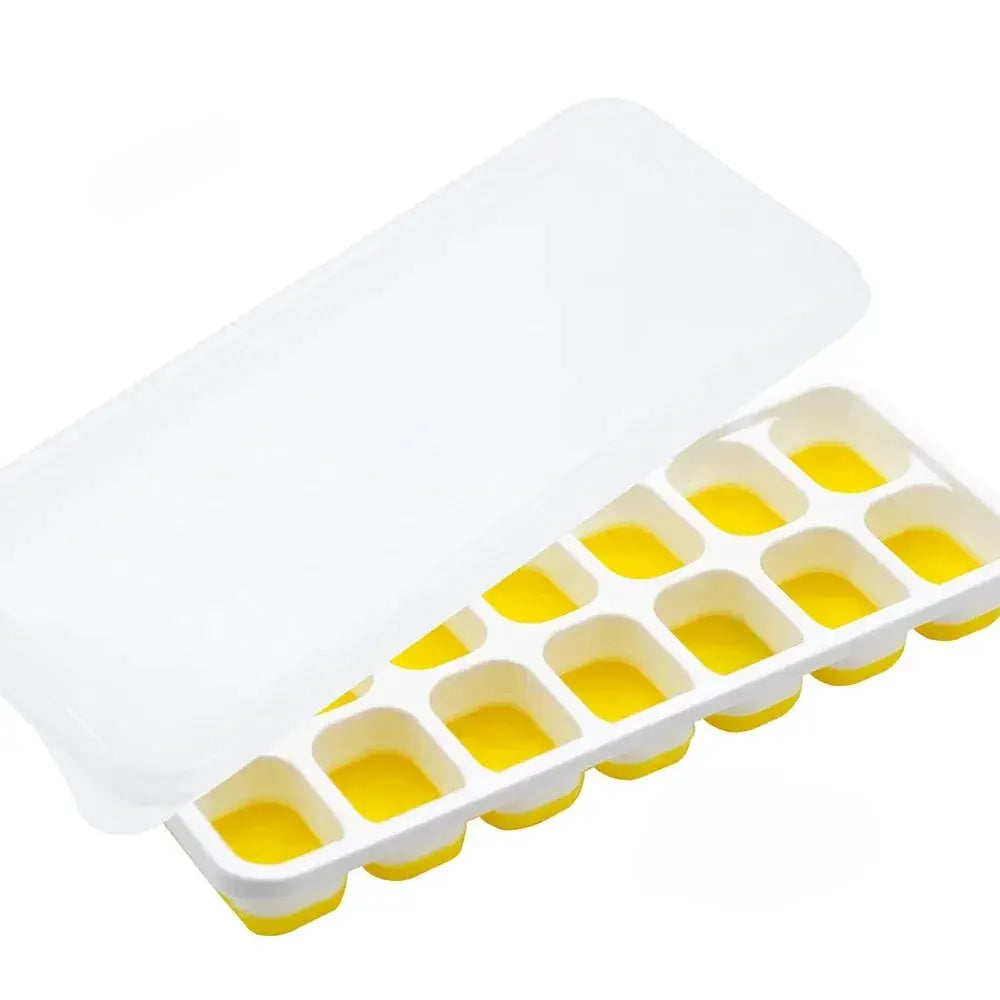 Silicone Ice Cube Tray With Lid 14 Cube Square Easy Release Molds For Cocktails Bar Kitchen