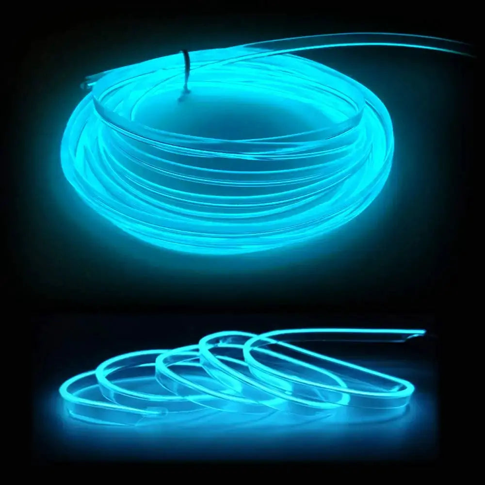 5M Car Interior Neon EL Wire LED Strip Light USB Powered Ambient Decorative Lamp For Auto DIY Party Atmosphere