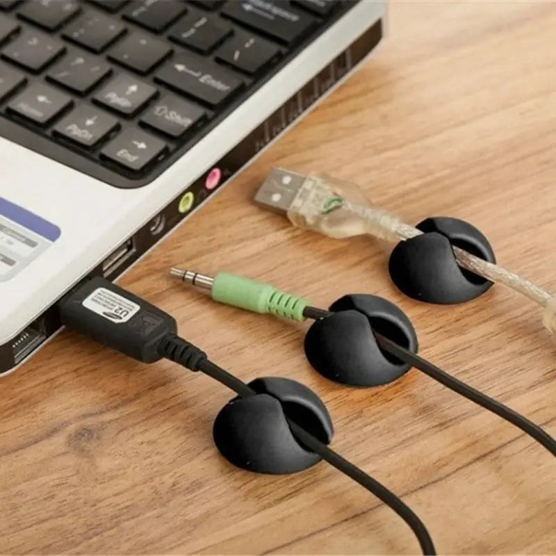 10 Or 20 Piece Silicone Cable Clips Organizer For Desktop And Car Cables USB Chargers And Tablet Wires