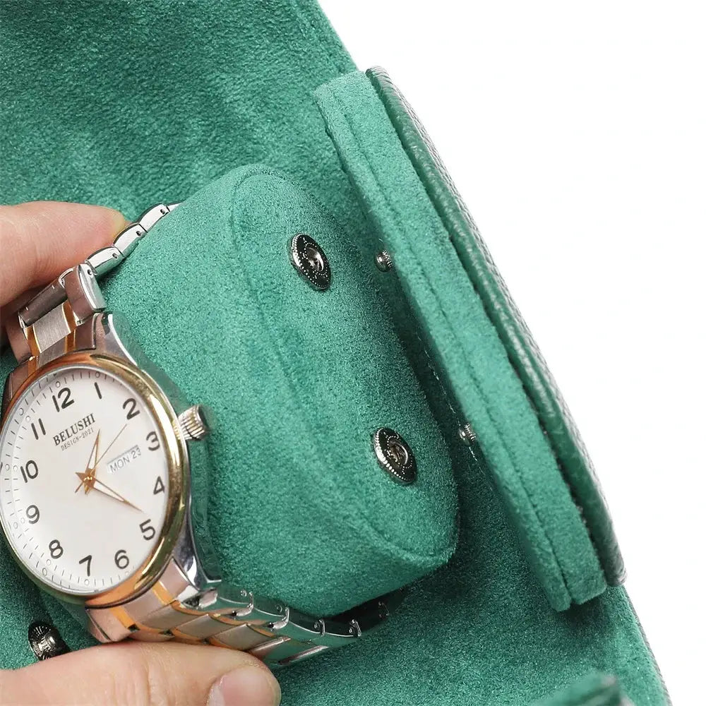 Embers Leather Watch Roll 1 2 3 slots Luxury Genuine Watch Storage Box Travel Bag Watch Case Gift Box Watch Pouch\]p;
