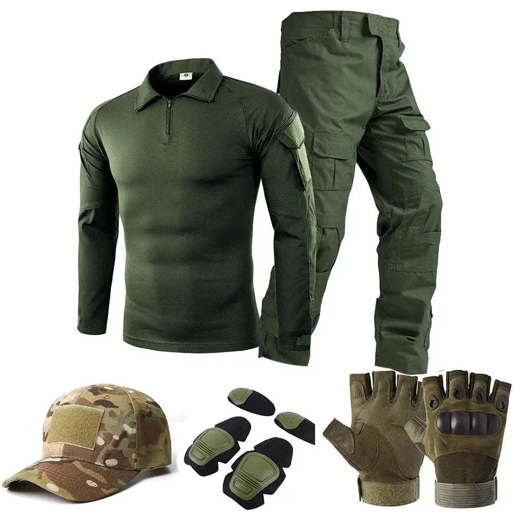 Men Tactical Uniform Camouflage Suit Set For Outdoor Hunting Airsoft Paintball Training Shirts And Pants