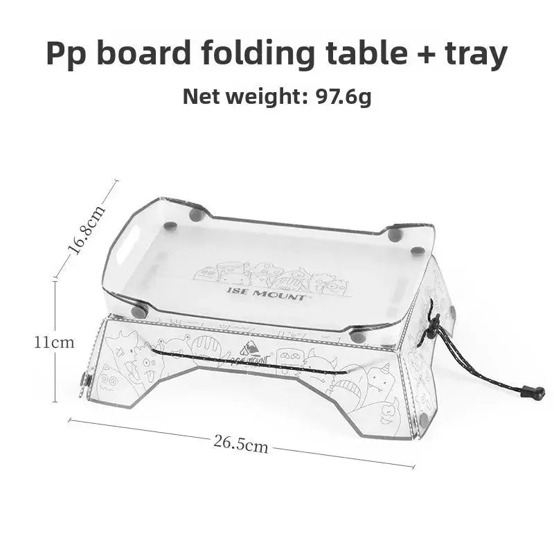 TINSOL Ultralight folding mini PP camping table and tray by Simples Market, 97 g portable
