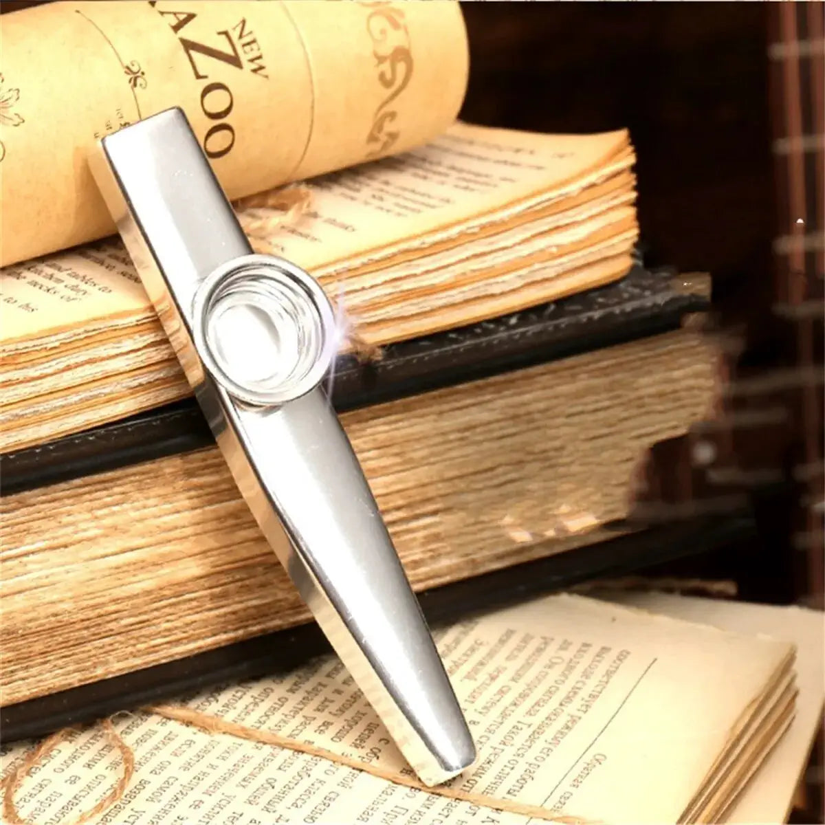 Silver Aluminum Alloy Kazoo With Membrane Diaphragm Easy To Play Musical Instrument Gift Idea