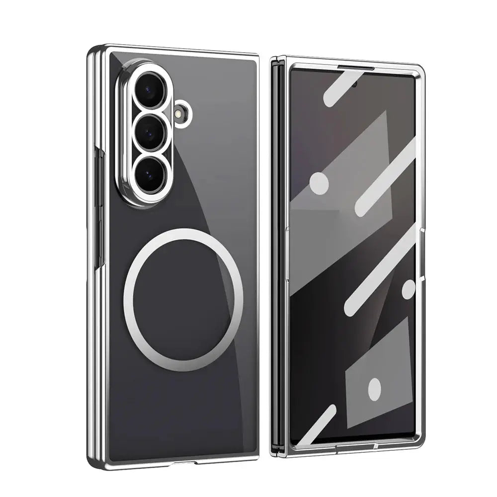 HD clear tempered film magnetic phone case for Samsung Z Fold 7/6/5 and Z Fold 4/3, Simples Market, MagSafe compatible