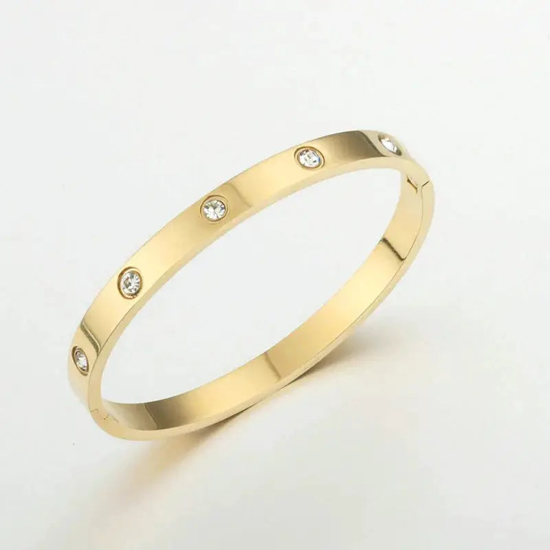Mens Fashion Sparkling Gold Love Bracelet Bangle Jewelry Light Luxury Gift For Women And Men
