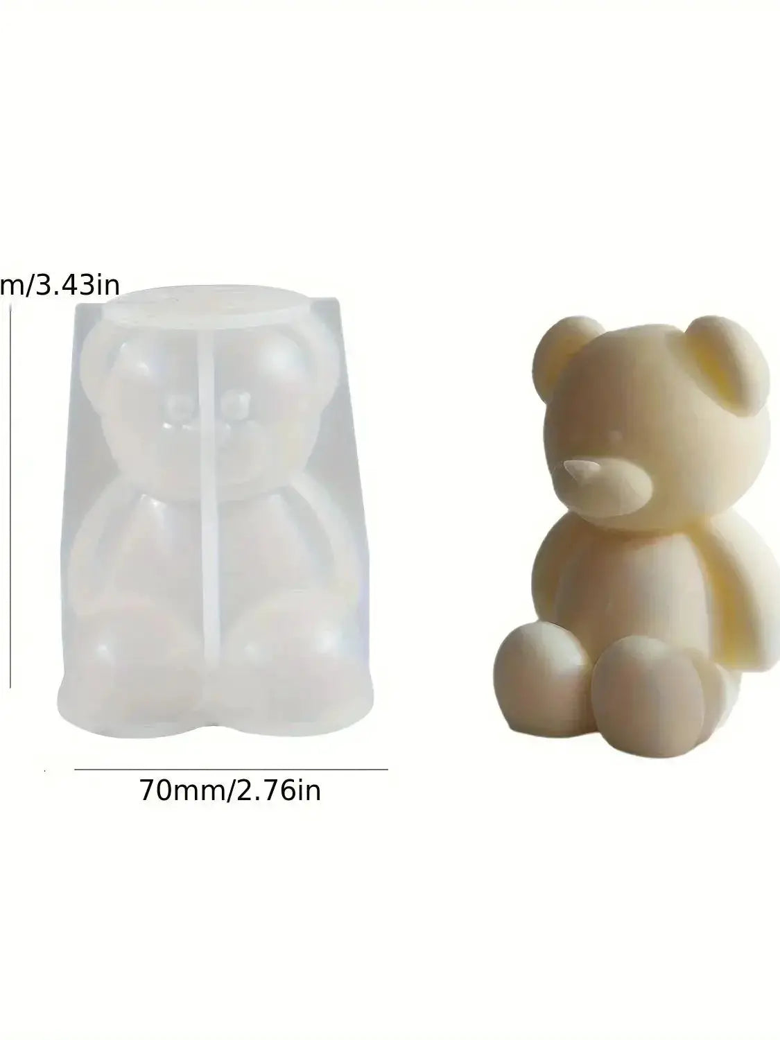 Silicone Bear Mold for Candles Soaps and Resin Casting Cute Animal Shape for Home Decor and Aromatherapy