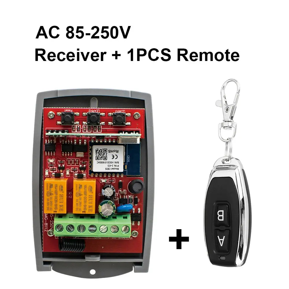 Smart wifi garage door receiver kit, 2-piece with 2-channel remote