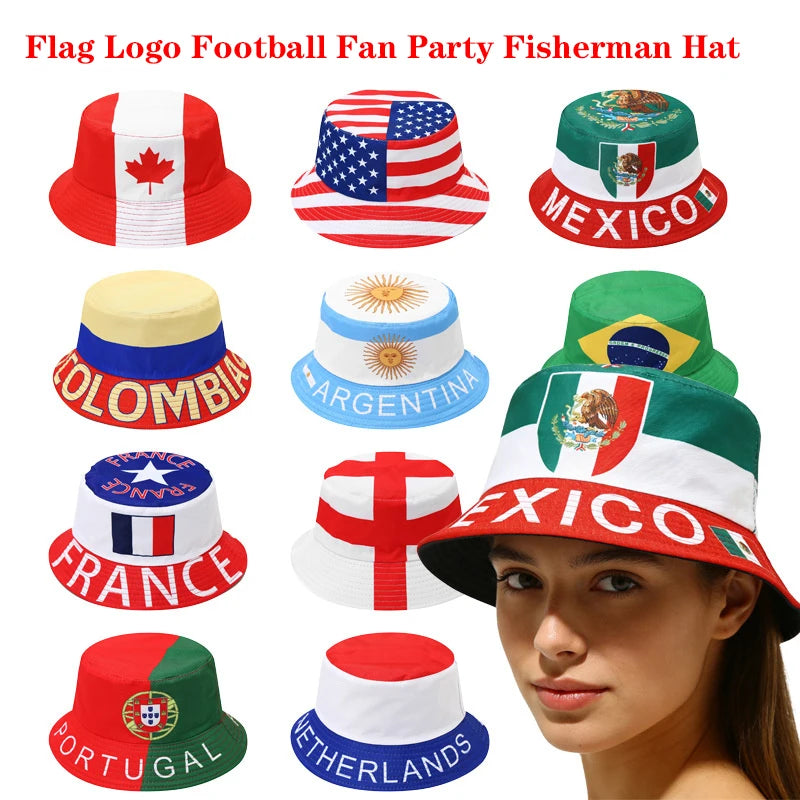 National Flags Reversible Bucket Hat For Men Women Football Fans