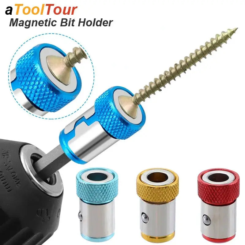 Magnetic Ring Screwdriver Bit Holder for One Quarter Inch Phillips Bits Universal Alloy Anti Corrosion