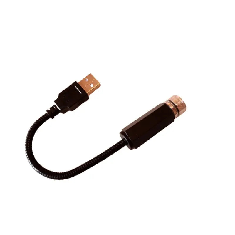 Simples Market USB power cable for car starry sky projector; black, USB-A to DC barrel connector.