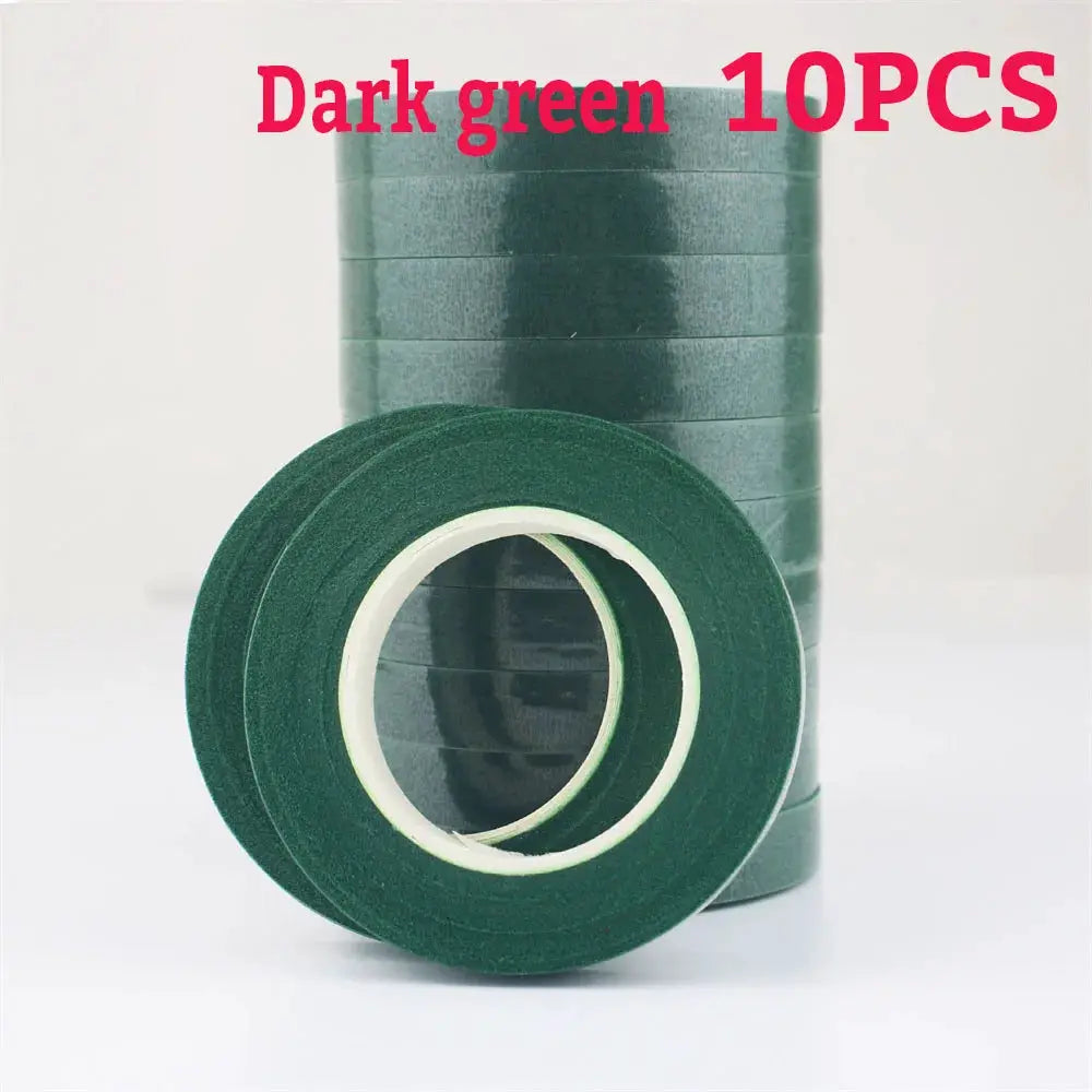 Green Flower Stem Sticks DIY Floral Material Handmade Wire Stem Self Adhesive Floriculture Tape Paper Tape For Bouquets