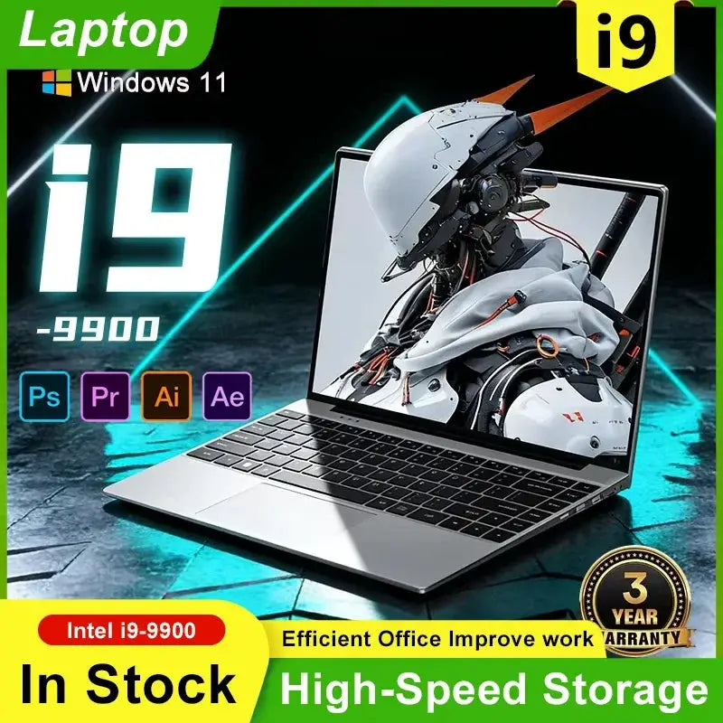 Laptop by Simples Market, 14.1-inch display, Intel i9-9900, 32GB RAM, 2TB storage, Windows 11 Pro.