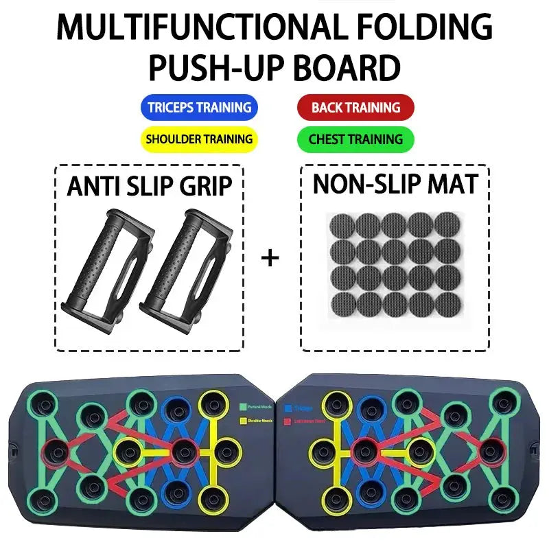 Portable Multifunctional Push Up Board Set Foldable Fitness Equipment For Chest Back Arms Abdomen Training