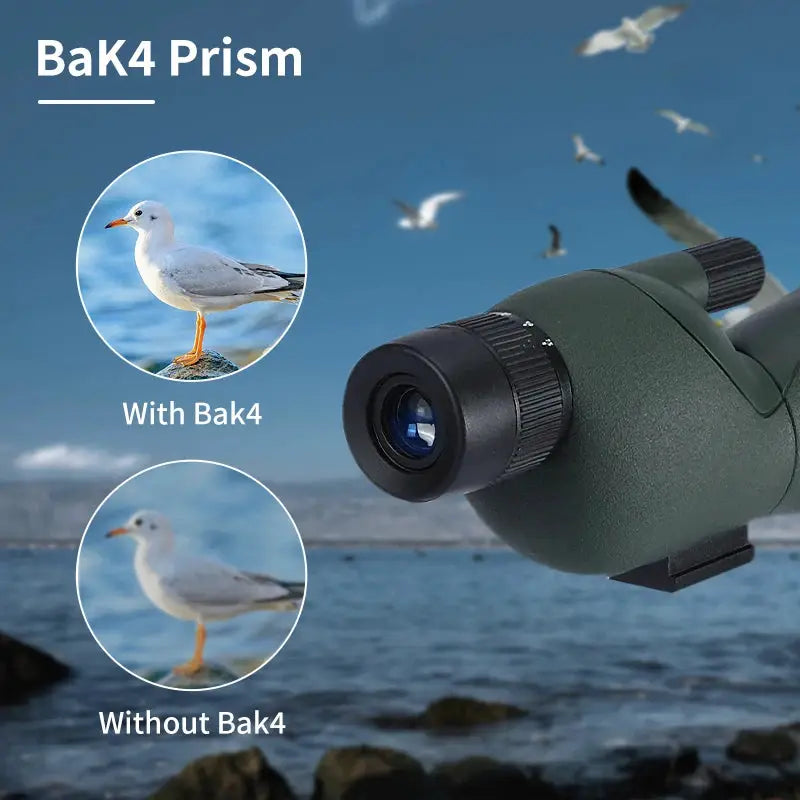 25-75x60 Spotting Scope Zoom Monocular High Power Telescope BAK4 Prism ED Lens for Outdoor Camping Bird Watching Hunting
