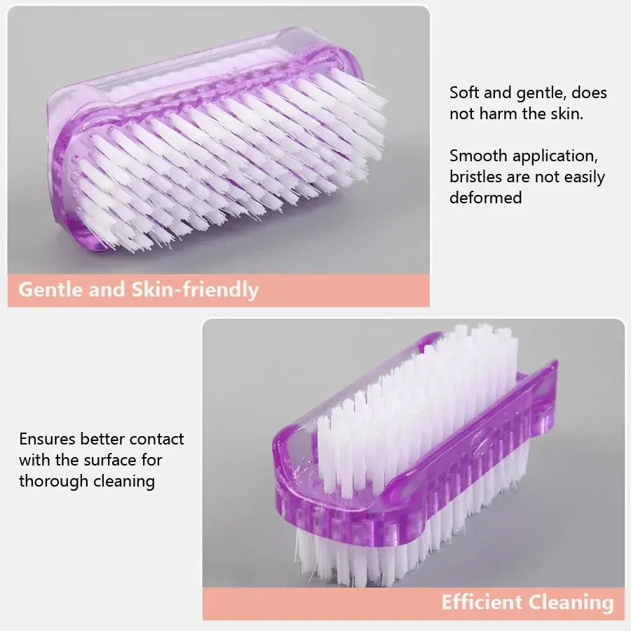 NailGlow Pro Double-Sided Nail Cleaning Brush For Manicure And Pedicure Gentle Yet Thorough Cleaning